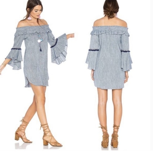 MISA Los Angeles - Vanessa Denim
Chambray Off Shoulder Dress Sz XS - Picture 1 of 10